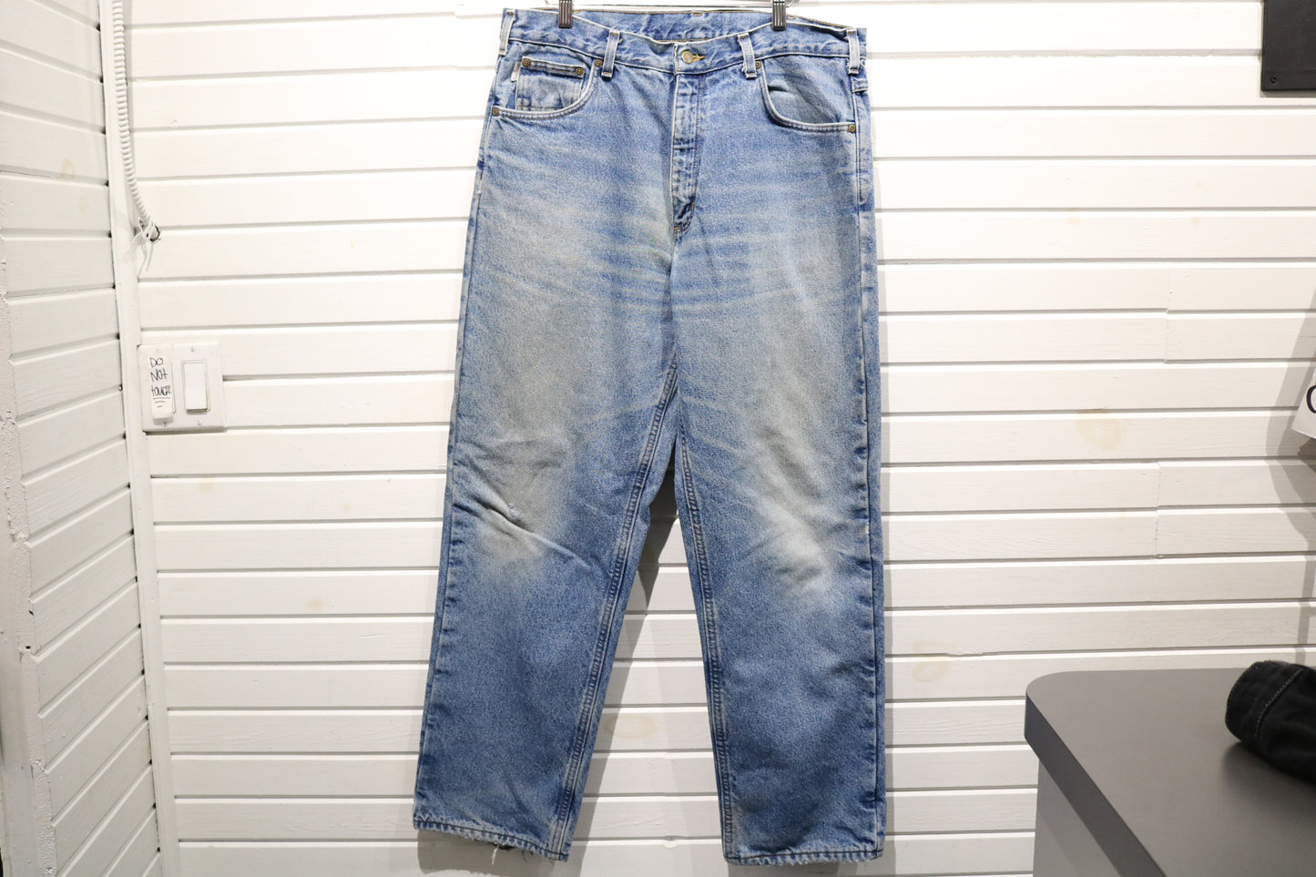 Carhartt Jeans | Vintage 1990s Straight Leg Denim Pants | Relaxed Fit Workwear Style | Classic Blue Wash