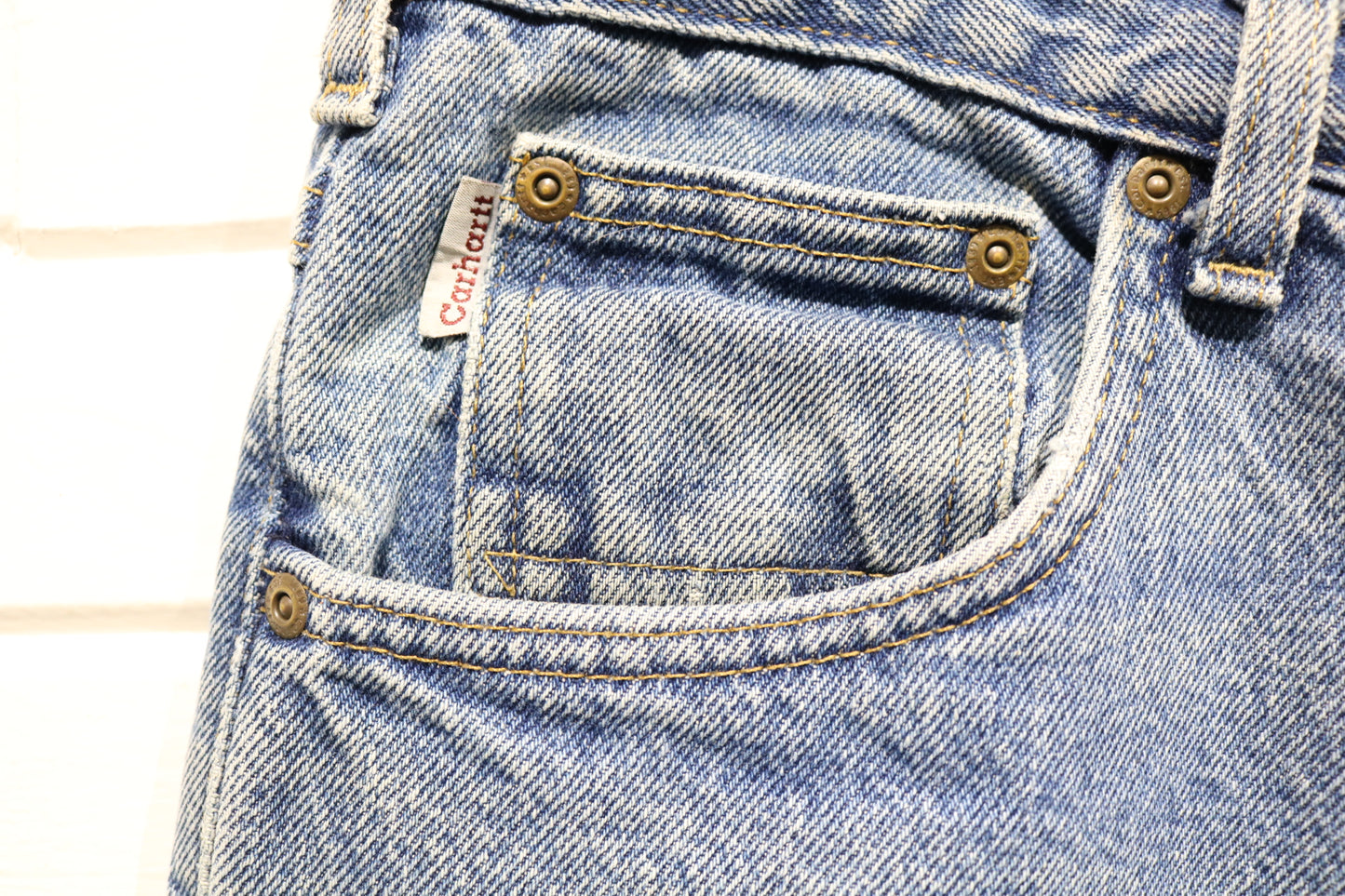 Carhartt Jeans | Vintage 1990s Straight Leg Denim Pants | Relaxed Fit Workwear Style | Classic Blue Wash