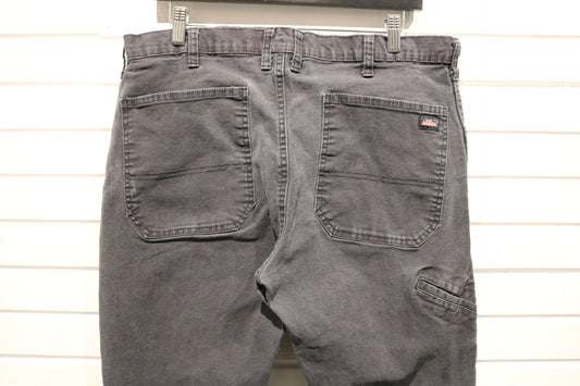 Dickies Work Pants | Vintage Faded Black Utility Trousers | Rugged Straight Fit Durable Bottoms