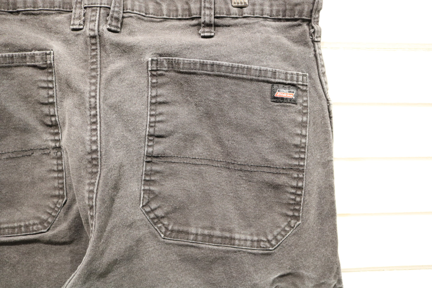 Dickies Work Pants | Vintage Faded Black Utility Trousers | Rugged Straight Fit Durable Bottoms