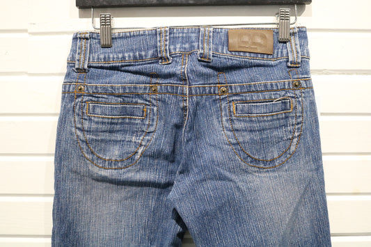 Boom-Boom Jeans / Vintage Blue Denim Pants / Faded Straight-Leg Jeanwear / Classic Style Clothing