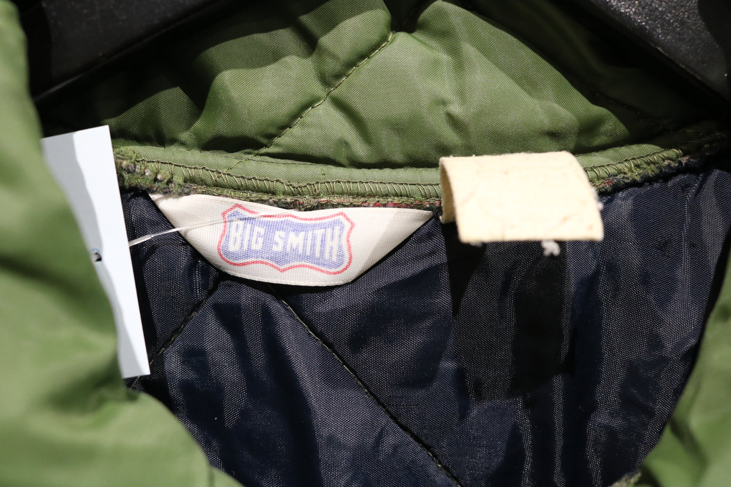Big Smith Quilted Jacket | Vintage 1980s Pride Seed Patch Workwear Outerwear | Olive Green Diamond Stitch