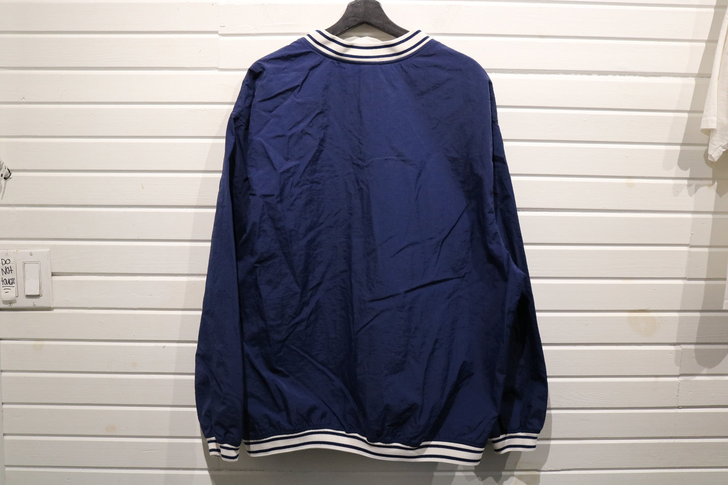 Nike Pullover Jacket | Vintage 90s Blue V-Neck Windbreaker | Classic Sportswear Outerwear