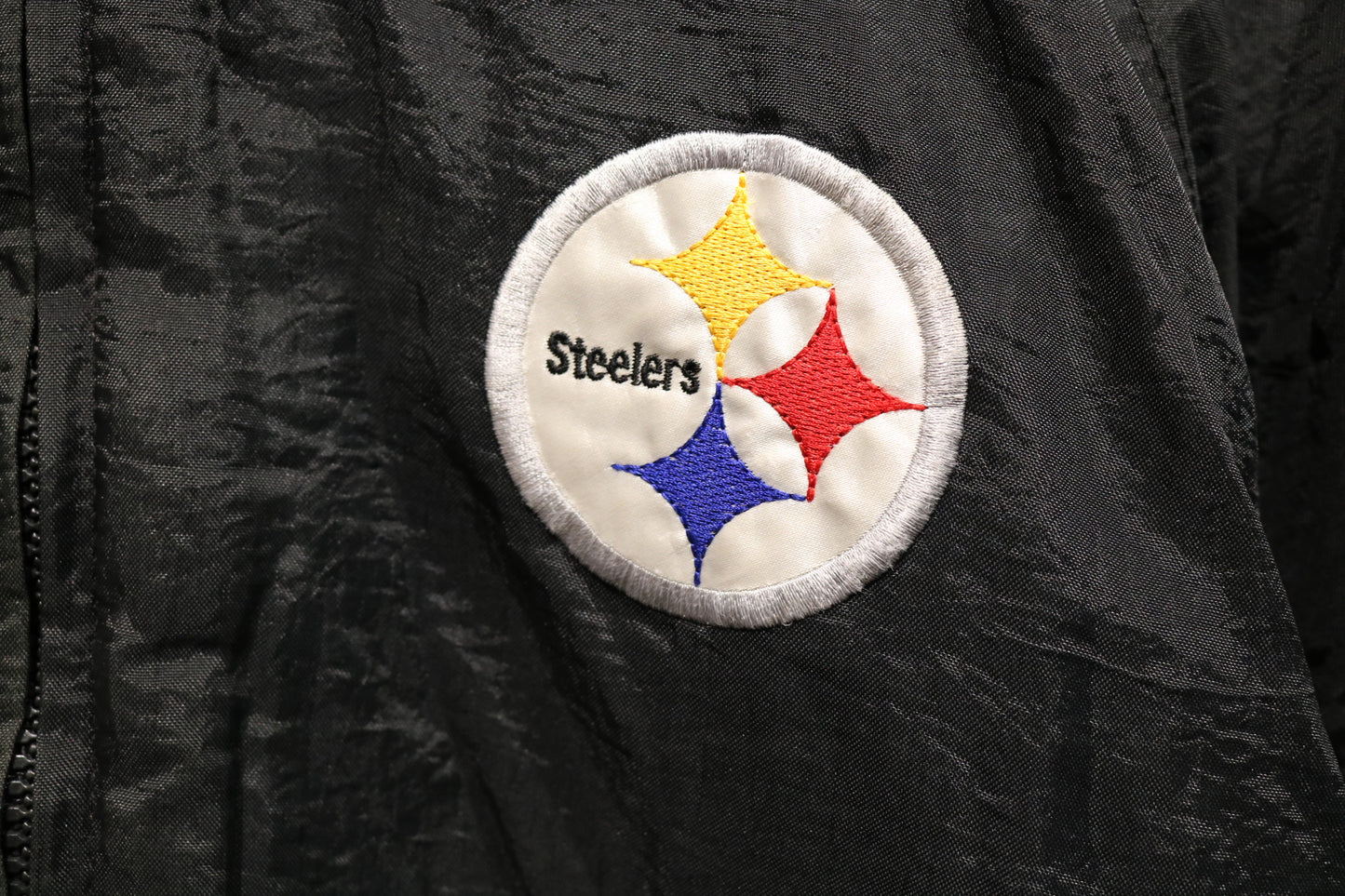 Pittsburgh-Steelers Logo 7 Jacket | Vintage 90s NFL Hooded Windbreaker | Black & Gold Team Outerwear