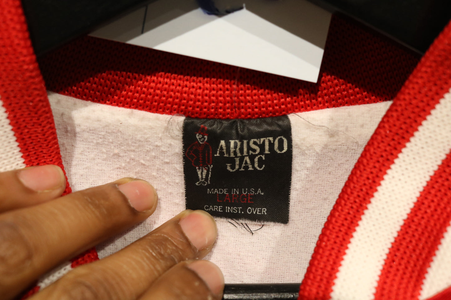 Aristo-Jac Wilcox-Pump Satin Jacket | Vintage 80s Red Varsity Bomber | Hopkinton IA Workwear