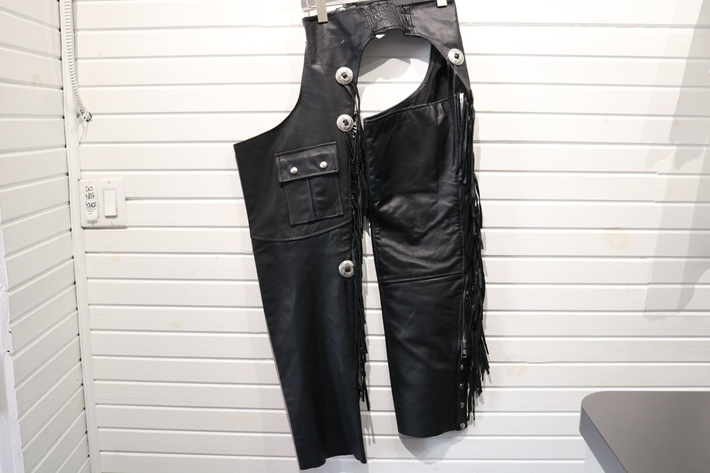 Brooks Leather Chaps | Vintage 90s Black Fringed Motorcycle Riding Pants | Western Biker Gear