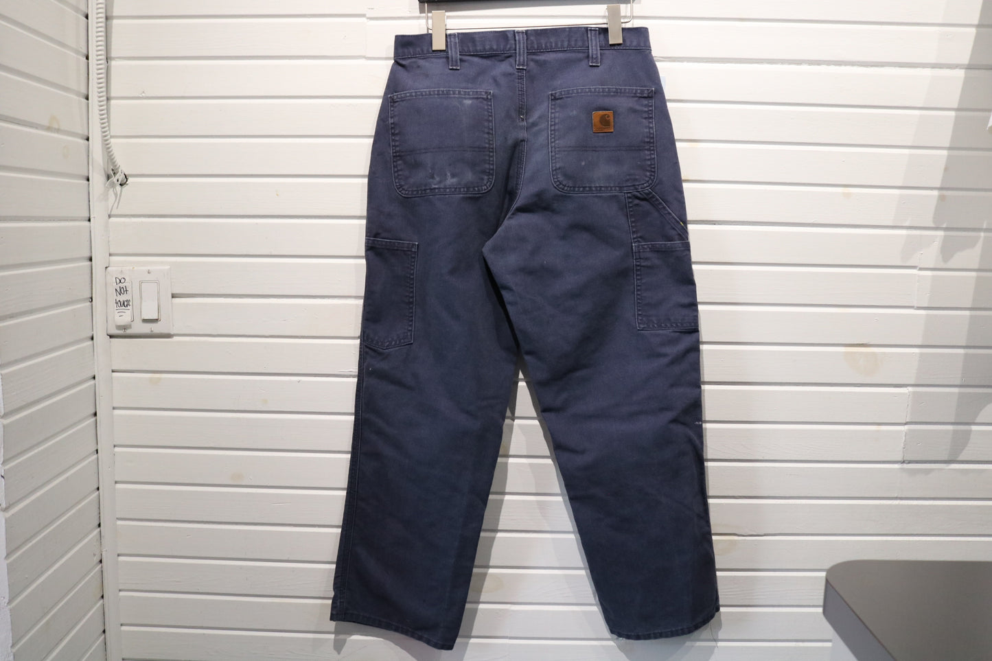 Carhartt Dungaree Work Pants | Vintage Workwear Utility Carpenter Pants | Classic Blue Sturdy Cotton Trousers