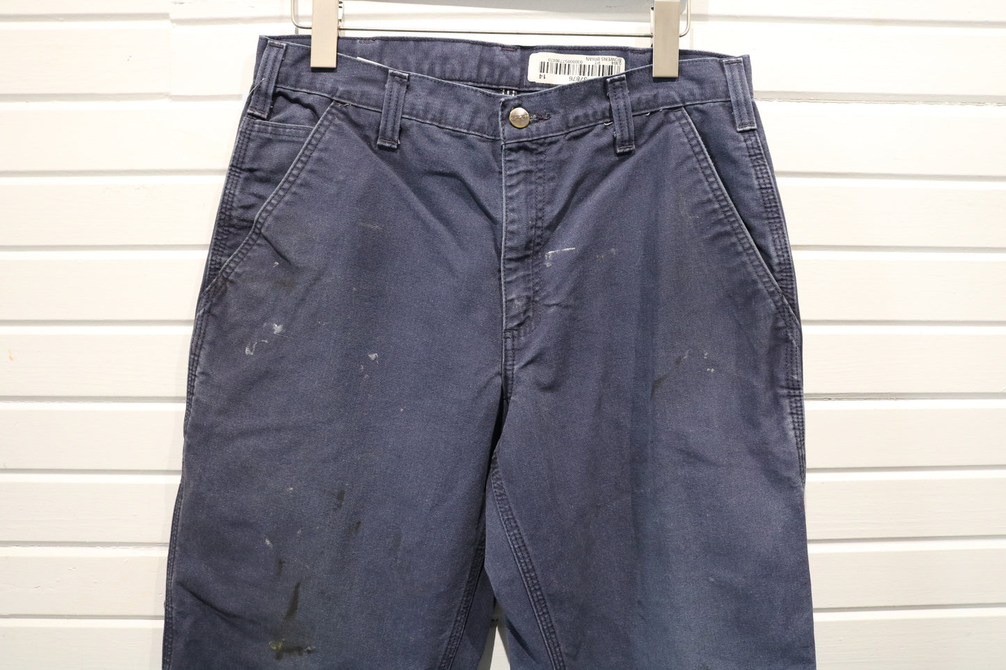 Carhartt Dungaree Work Pants | Vintage Workwear Utility Carpenter Pants | Classic Blue Sturdy Cotton Trousers