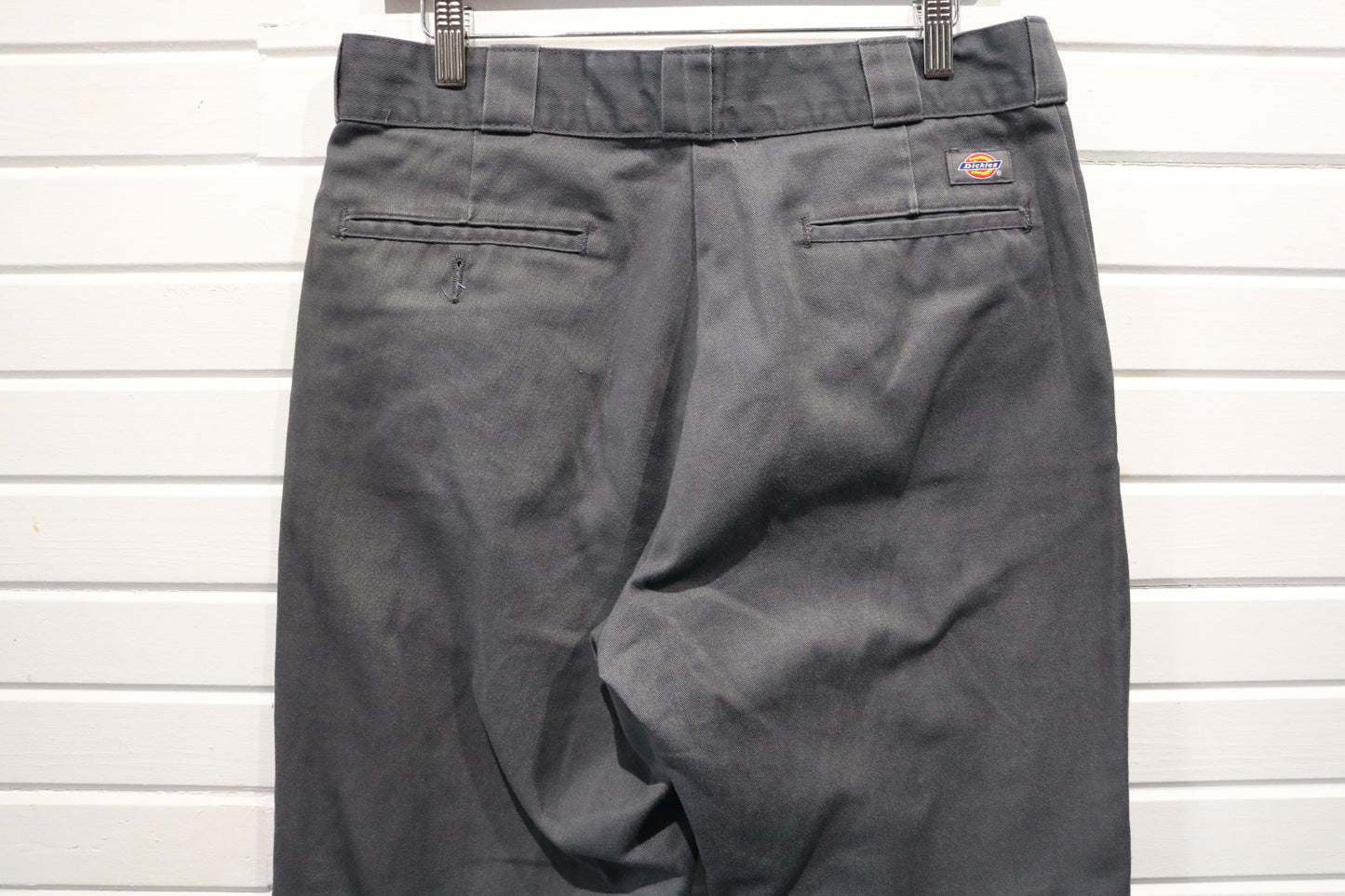 Dickies Work Pants | Vintage Charcoal Straight-Leg Men's Trousers | Classic Durable Workwear
