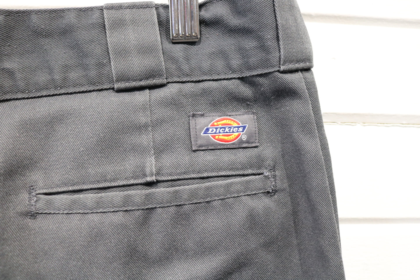 Dickies Work Pants | Vintage Charcoal Straight-Leg Men's Trousers | Classic Durable Workwear