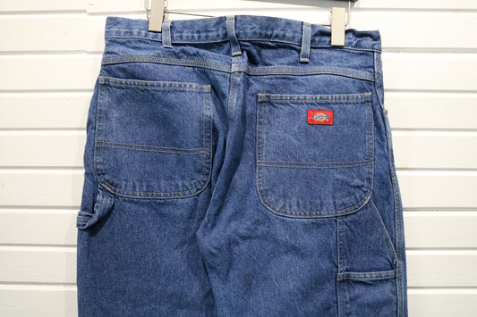 Dickies Carpenter Jeans | Vintage Utility Work Denim Pants | Classic Blue Straight Leg | Durable 1990s Streetwear
