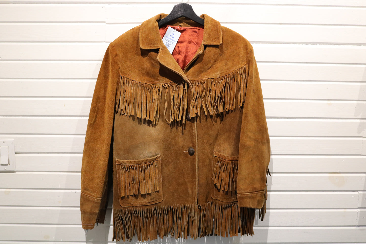 Vintage Suede Fringe Jacket | 1970s Western Style Brown Suede Outerwear | Cowboy-Inspired Fringe Coat