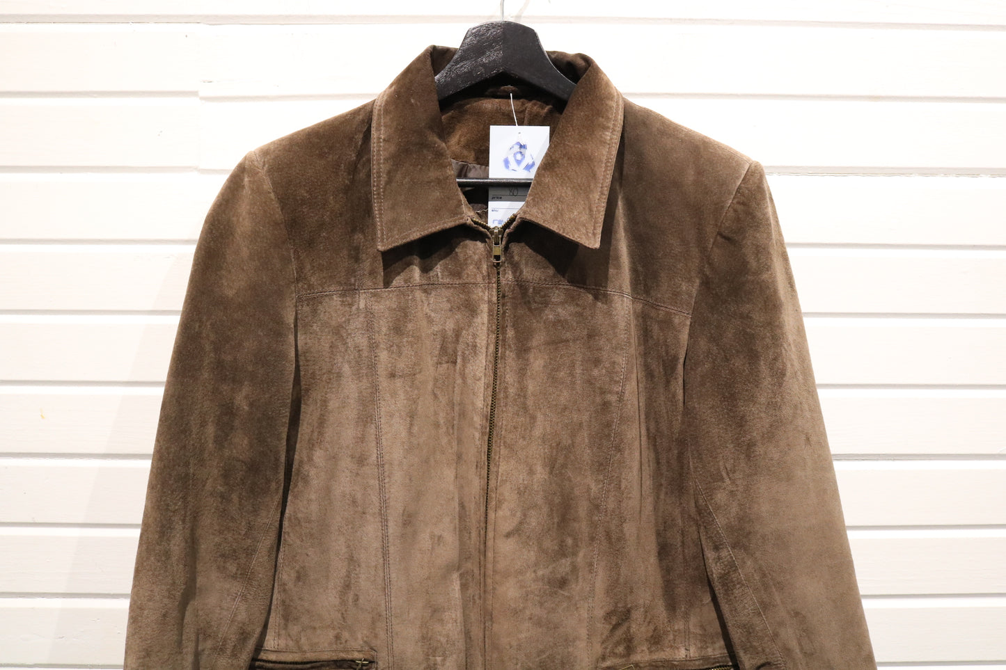 Denver-Leathers Suede Jacket | Vintage 90s Zip-Up Brown Coat | Soft Classic Outerwear