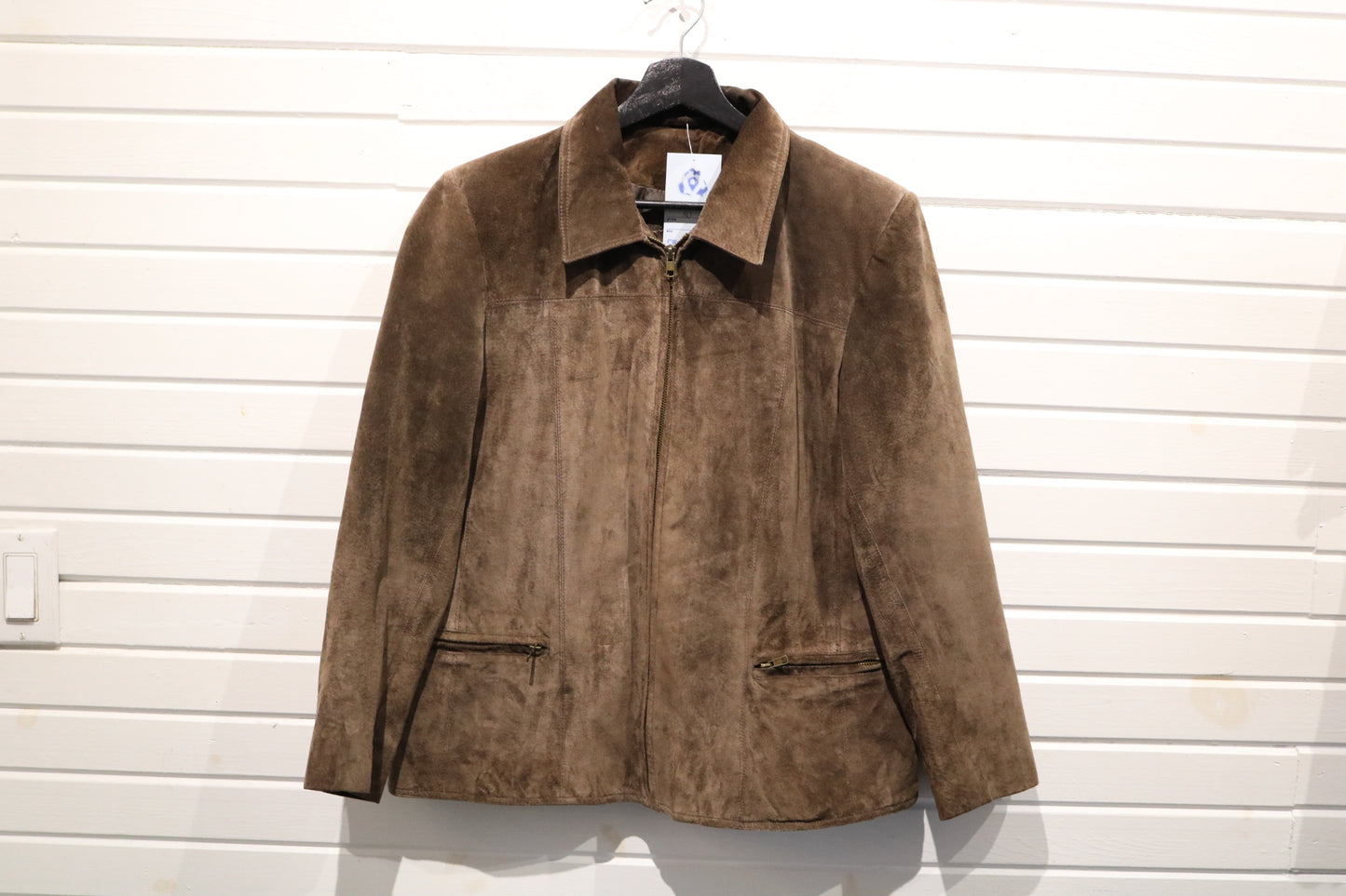 Denver-Leathers Suede Jacket | Vintage 90s Zip-Up Brown Coat | Soft Classic Outerwear