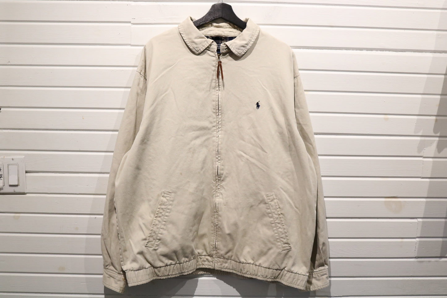 Polo Ralph-Lauren Jacket | Vintage Classic Zip-Up Harrington Coat | Beige Polo Bomber | Preppy Outerwear