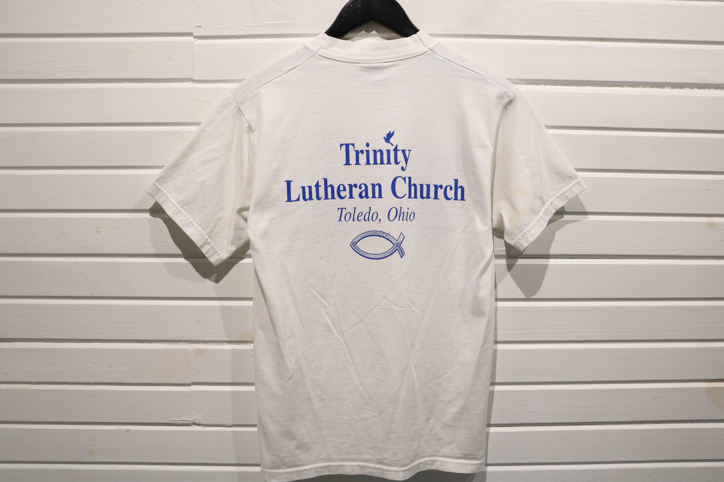 What Would Jesus Do WWJD T-Shirt | Vintage 1990s Trinity Lutheran Church Graphic Tee | Religious Toledo Ohio Shirt