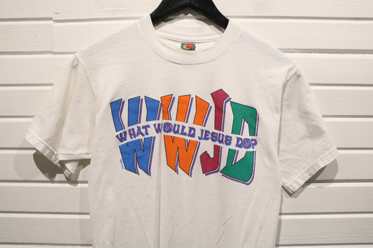 What Would Jesus Do WWJD T-Shirt | Vintage 1990s Trinity Lutheran Church Graphic Tee | Religious Toledo Ohio Shirt
