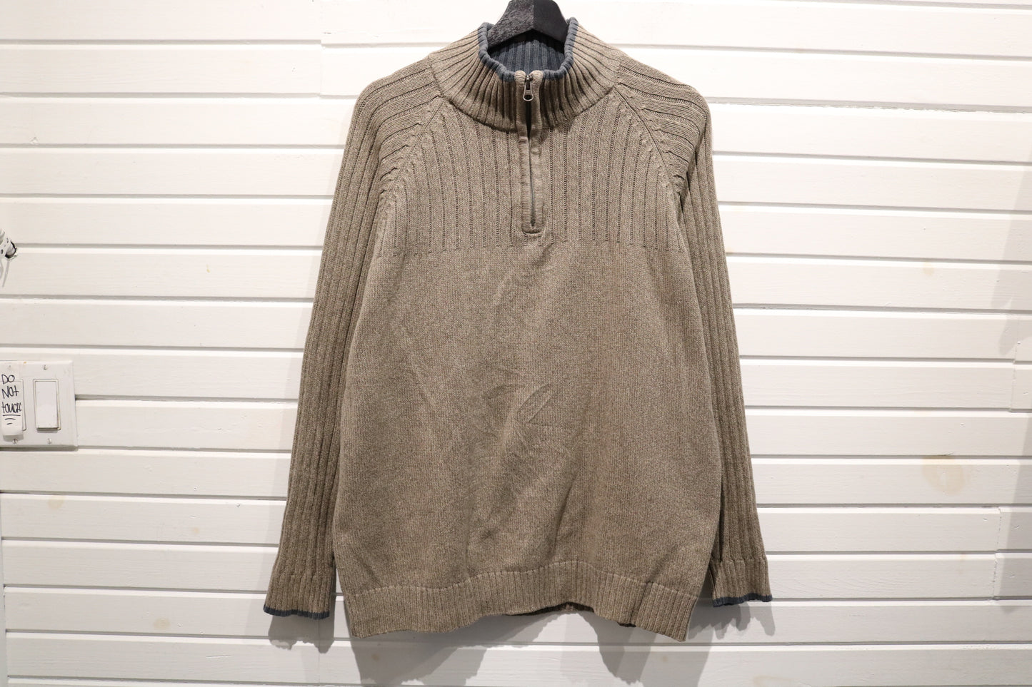 Columbia Knit Pullover Sweater | Vintage Ribbed Quarter-Zip High-Neck Men's Sweater | Casual Winter Knitwear