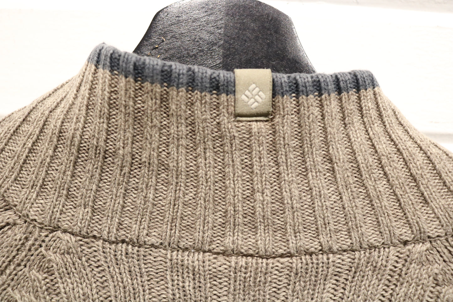Columbia Knit Pullover Sweater | Vintage Ribbed Quarter-Zip High-Neck Men's Sweater | Casual Winter Knitwear