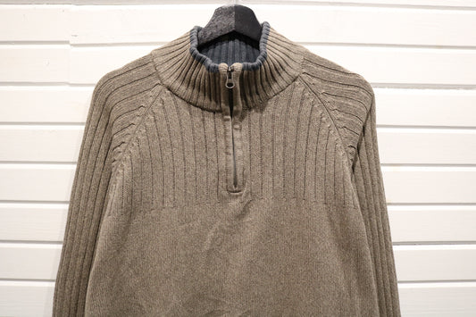 Columbia Knit Pullover Sweater | Vintage Ribbed Quarter-Zip High-Neck Men's Sweater | Casual Winter Knitwear
