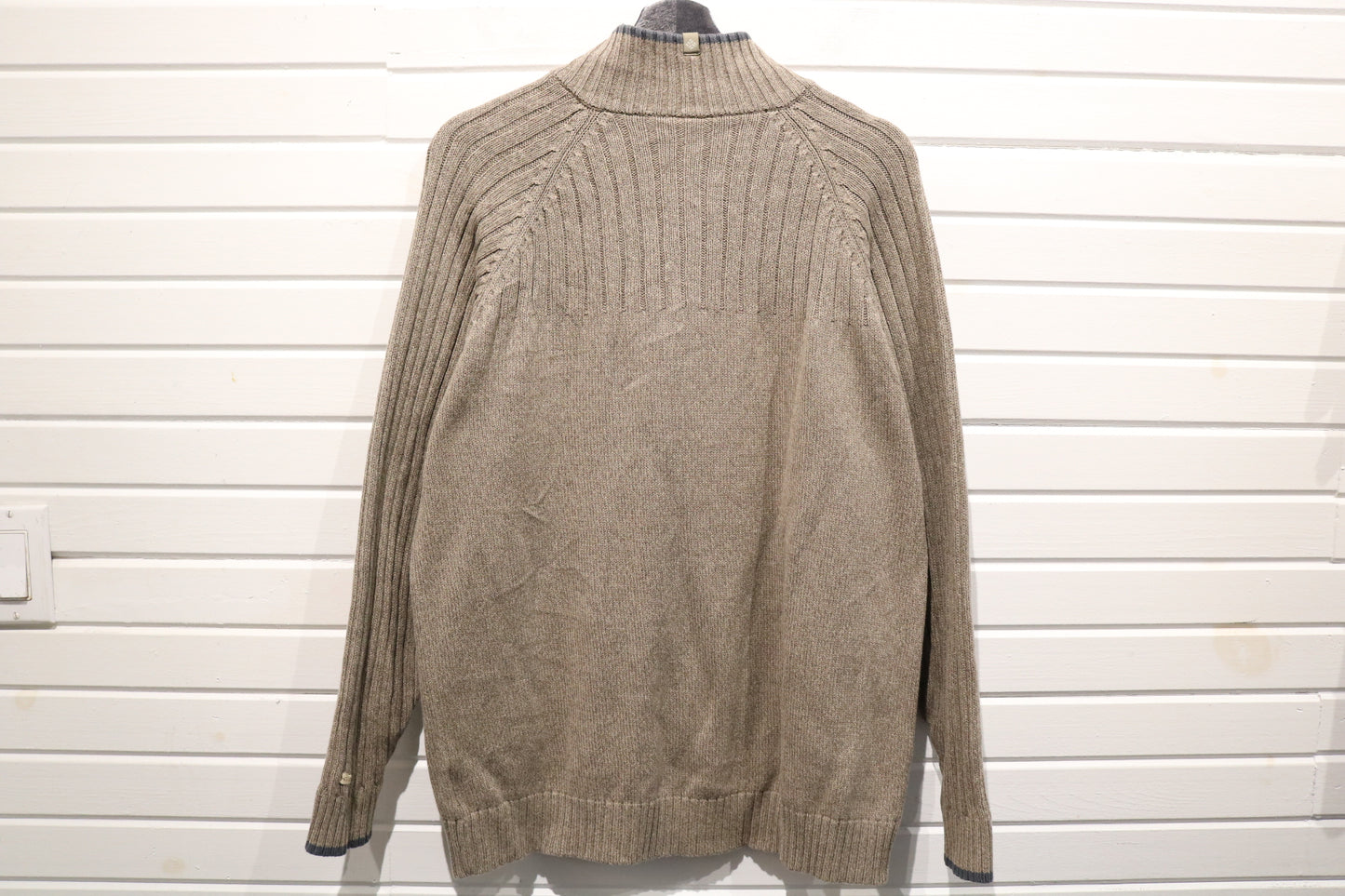 Columbia Knit Pullover Sweater | Vintage Ribbed Quarter-Zip High-Neck Men's Sweater | Casual Winter Knitwear