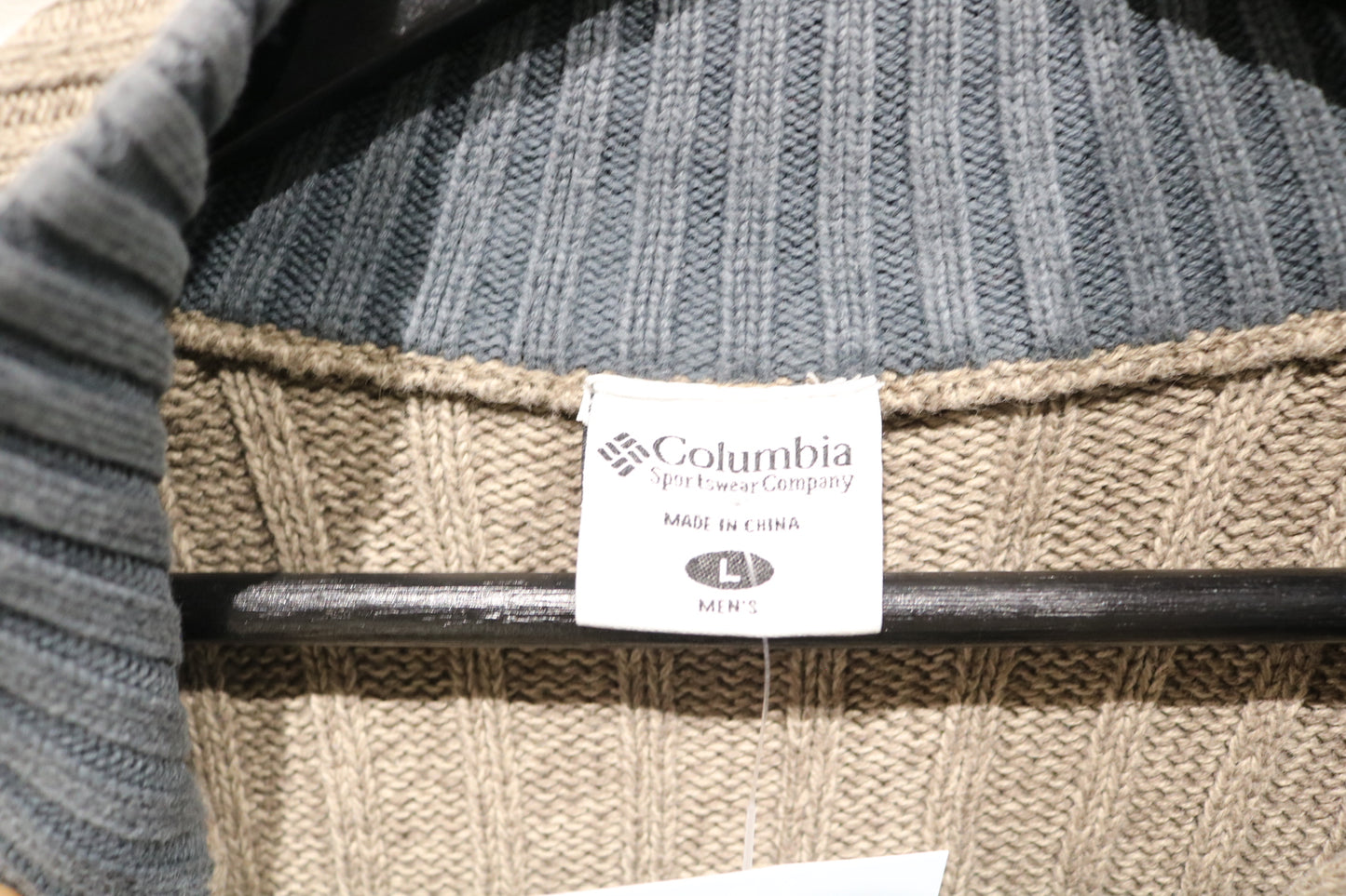 Columbia Knit Pullover Sweater | Vintage Ribbed Quarter-Zip High-Neck Men's Sweater | Casual Winter Knitwear