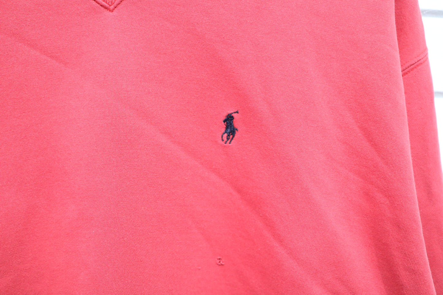 Ralph-Lauren Crewneck | Vintage 90s Red Embroidered Pullover Sweatshirt | Classic Men’s Casual Top