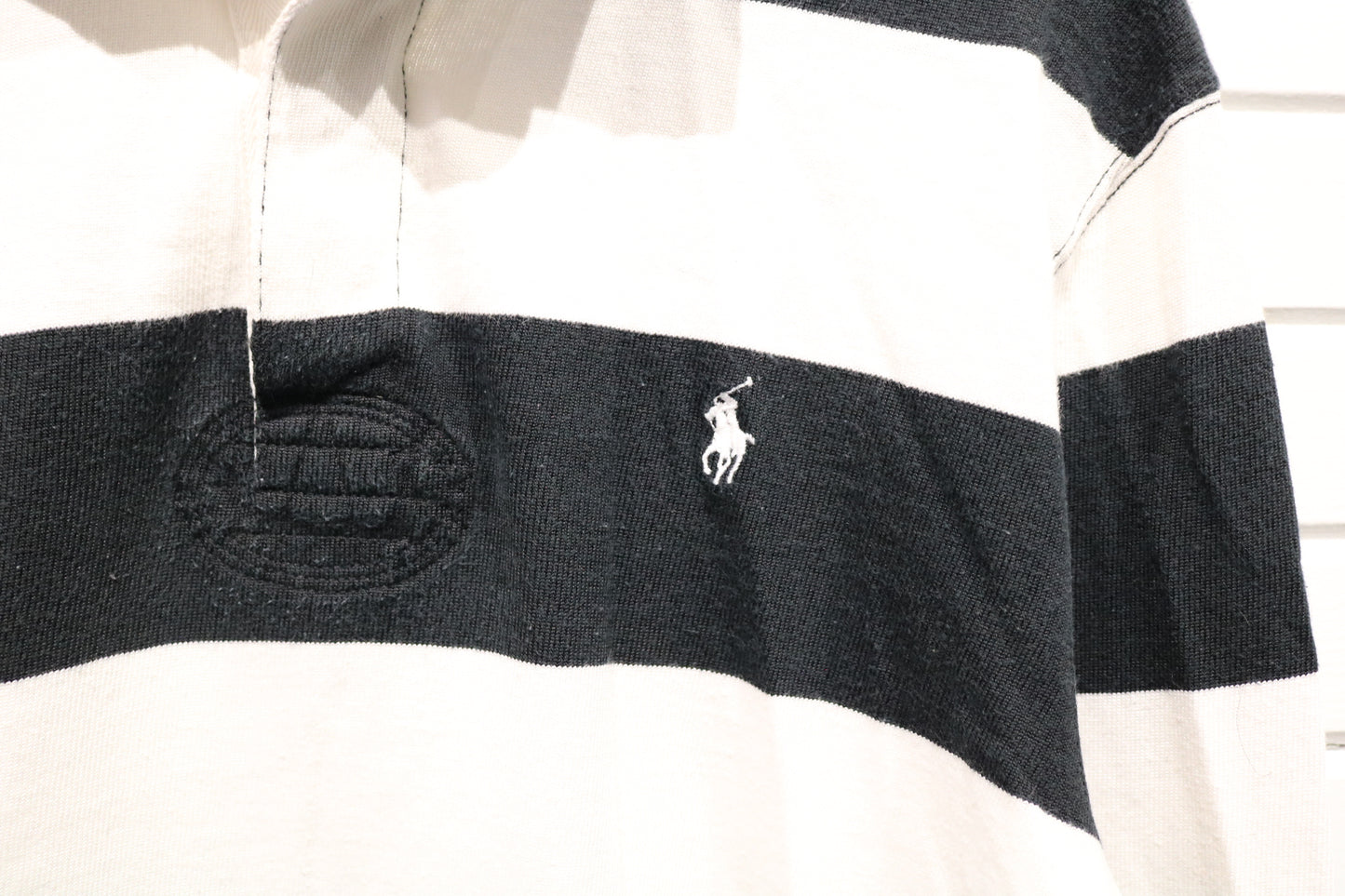 Polo Ralph-Lauren Rugby Shirt | Vintage Stripe Long Sleeve Number 8 Polo | Classic Sport Top