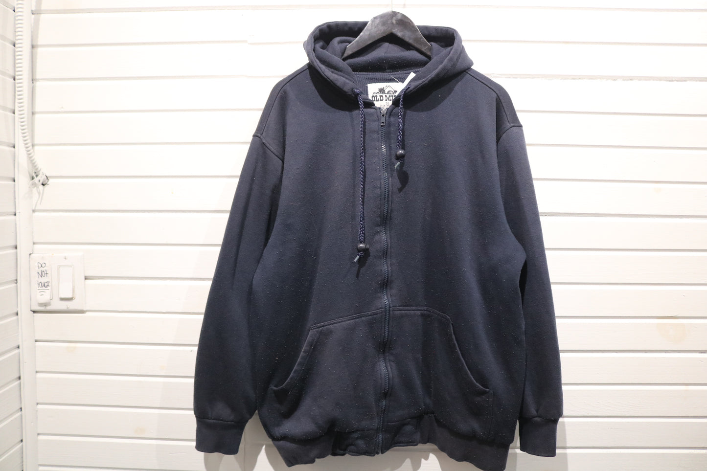 Old Mill Zip-Up Hoodie | Vintage Classic Navy Hooded Sweatshirt | Everyday Casual Layer