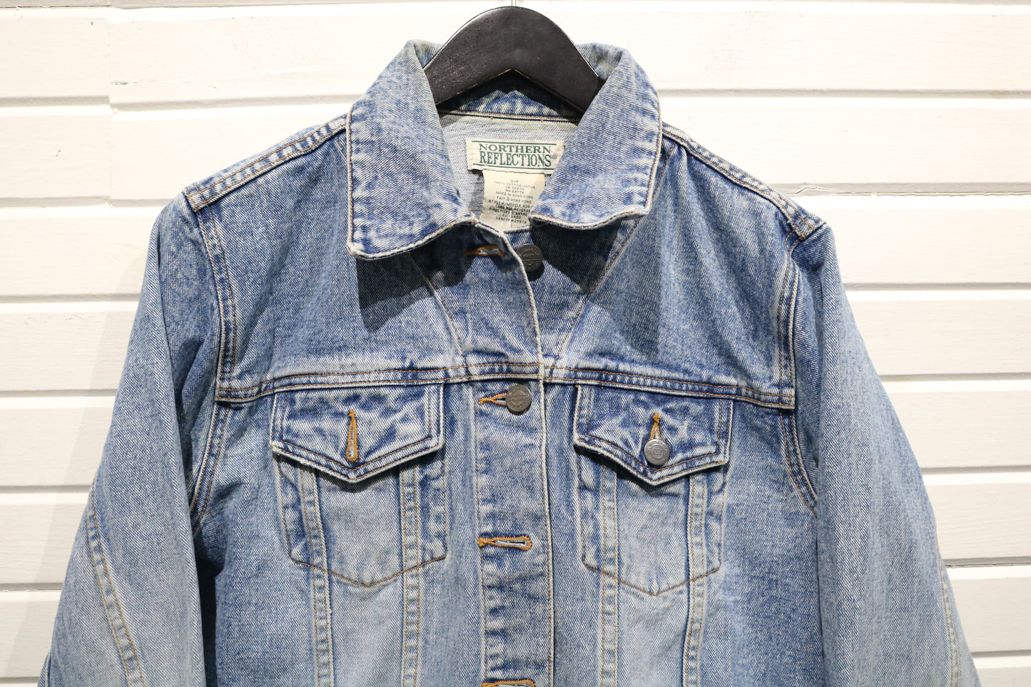 Northern Reflections Denim Jacket | Vintage 90s Classic Blue Jean Trucker Jacket | Relaxed Fit Outerwear