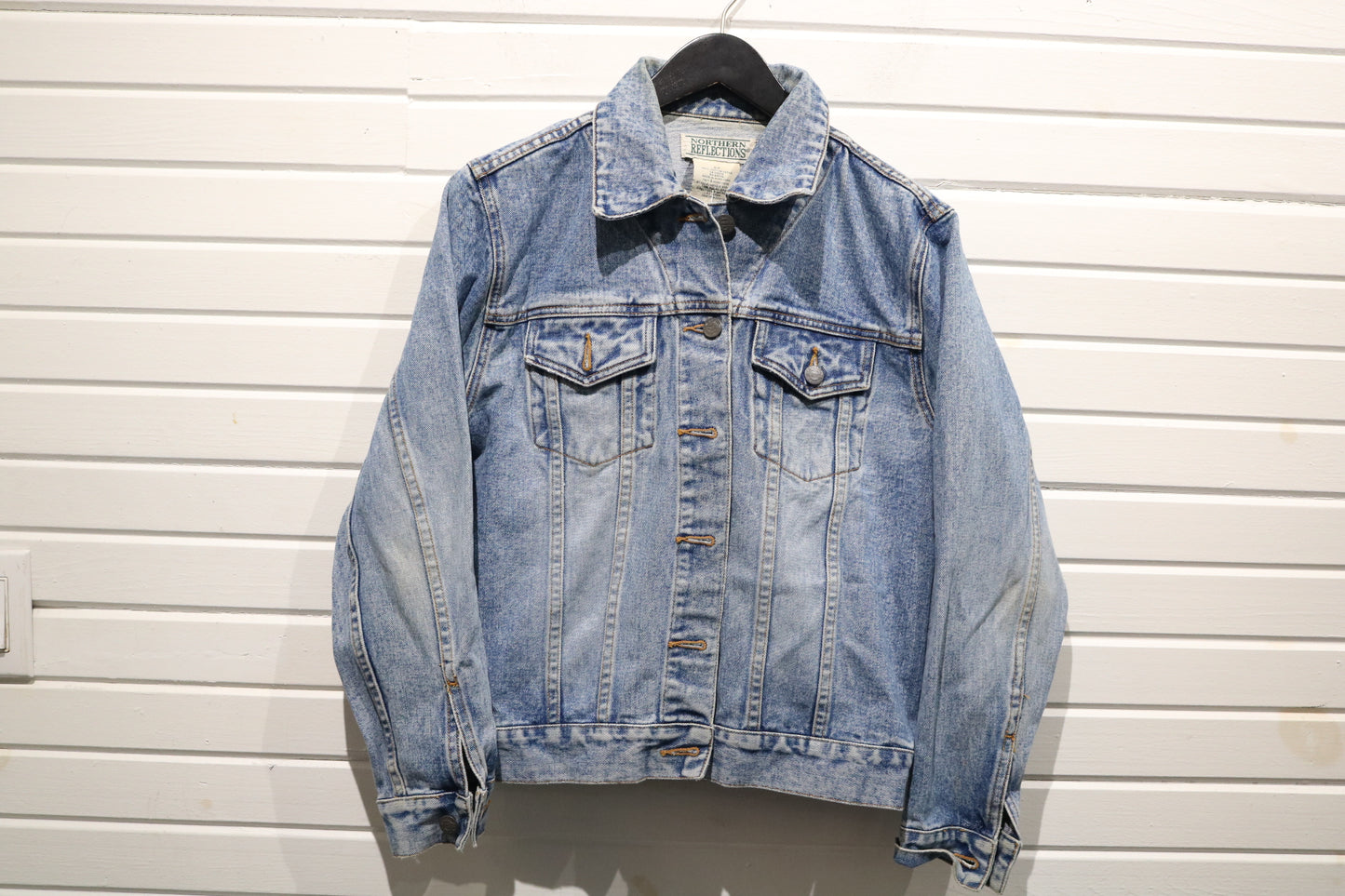 Northern Reflections Denim Jacket | Vintage 90s Classic Blue Jean Trucker Jacket | Relaxed Fit Outerwear