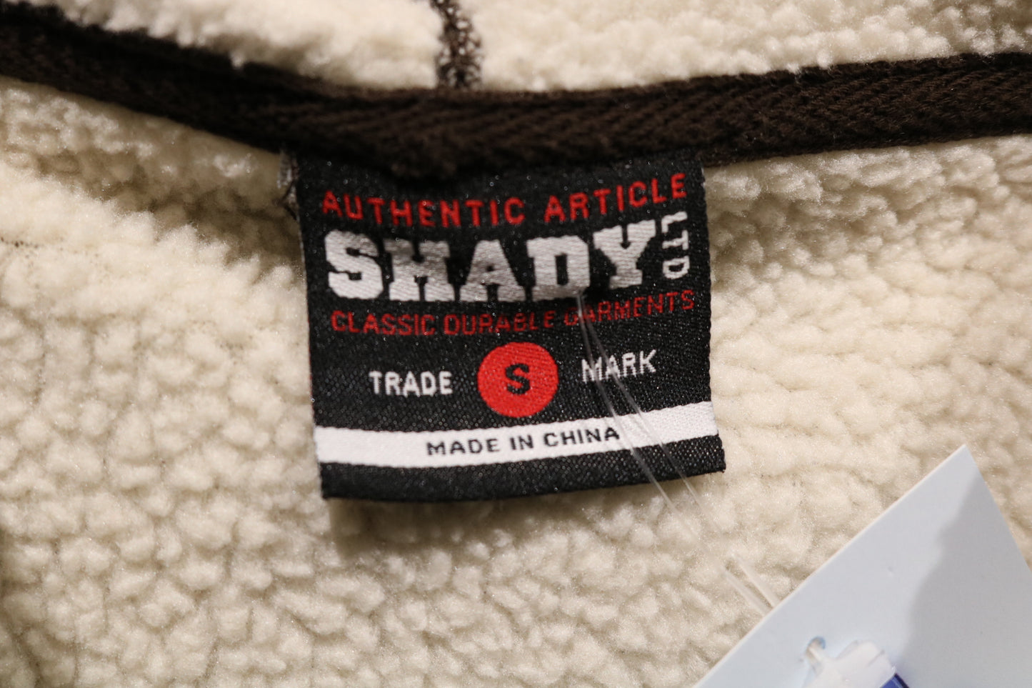 Shady-Ltd Sherpa Lined Hoodie | Vintage Waffle Knit Zip-Up Brown Sweatshirt | Cozy Fleece Hooded Jacket