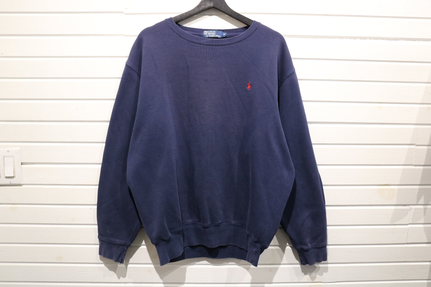 Polo Ralph-Lauren Crewneck Sweatshirt | Vintage 90s Navy Pullover | Classic Embroidered Logo Sweater