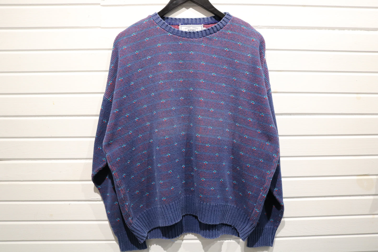 Jersild Sweater | Vintage 1980s Patterned Knit Crewneck | Classic Geometric Pullover Knitwear