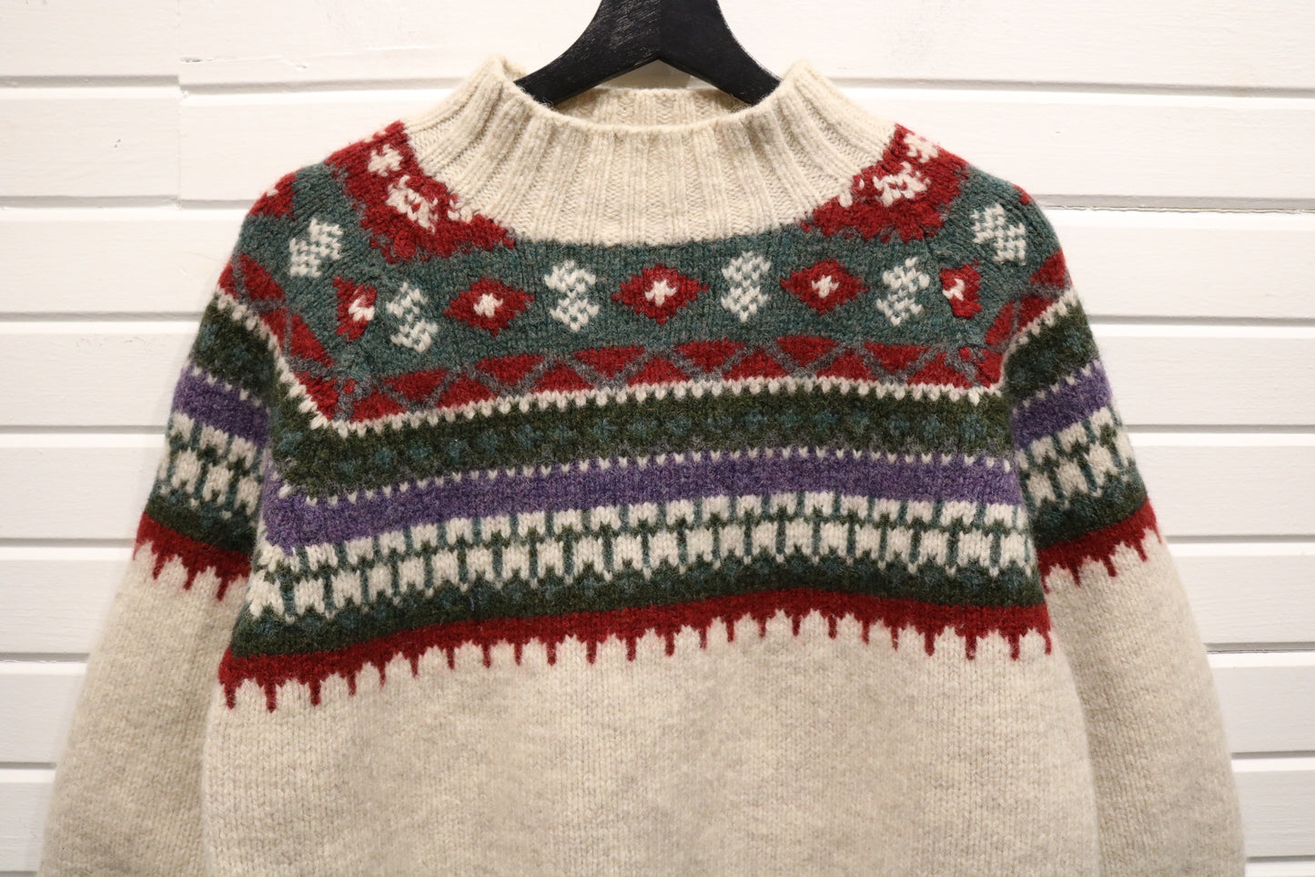 Moda Knit Sweater | Vintage 1980s Patterned Wool Pullover | Nordic-Inspired Winter Knitwear