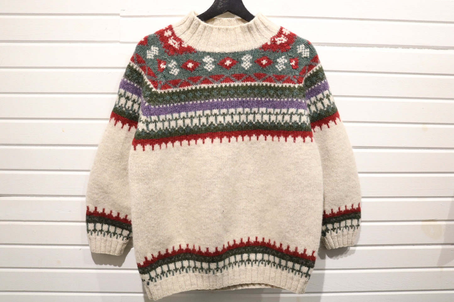 Moda Knit Sweater | Vintage 1980s Patterned Wool Pullover | Nordic-Inspired Winter Knitwear