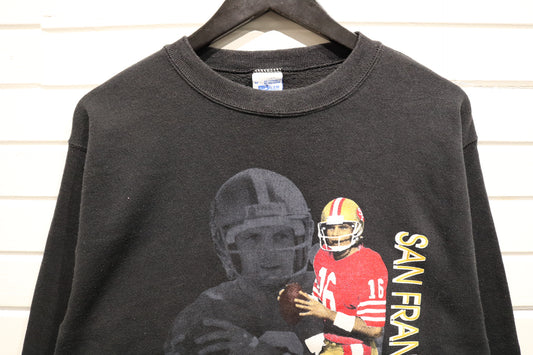 Joe Montana 49ers Sweater | Vintage San Francisco Football Graphic Pullover | Classic NFL Crewneck Fan Gear