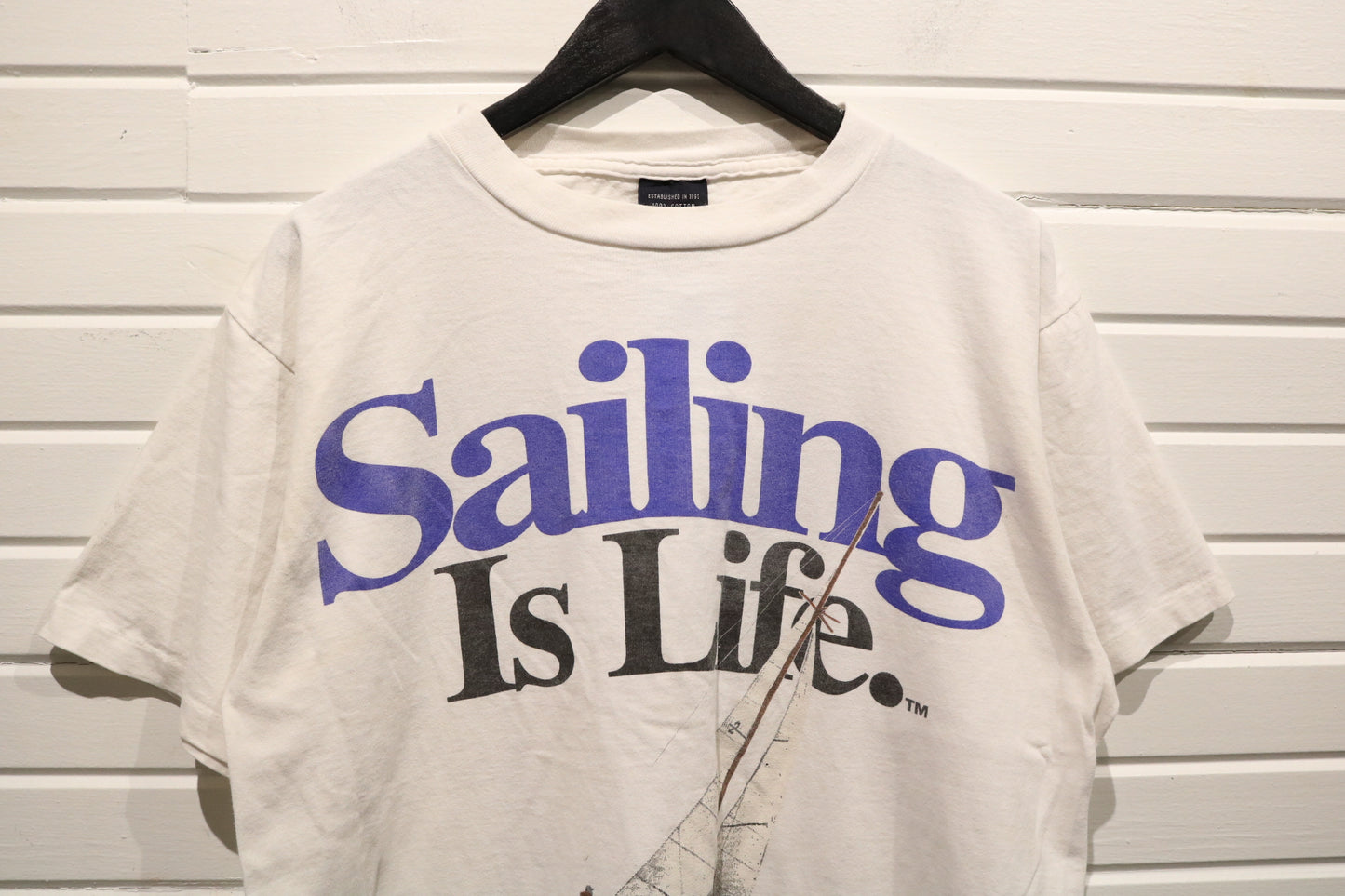 Big Ball Sports Sailing Is Life T-Shirt | Vintage 90s Sailing Graphic Tee | Nautical Sportswear