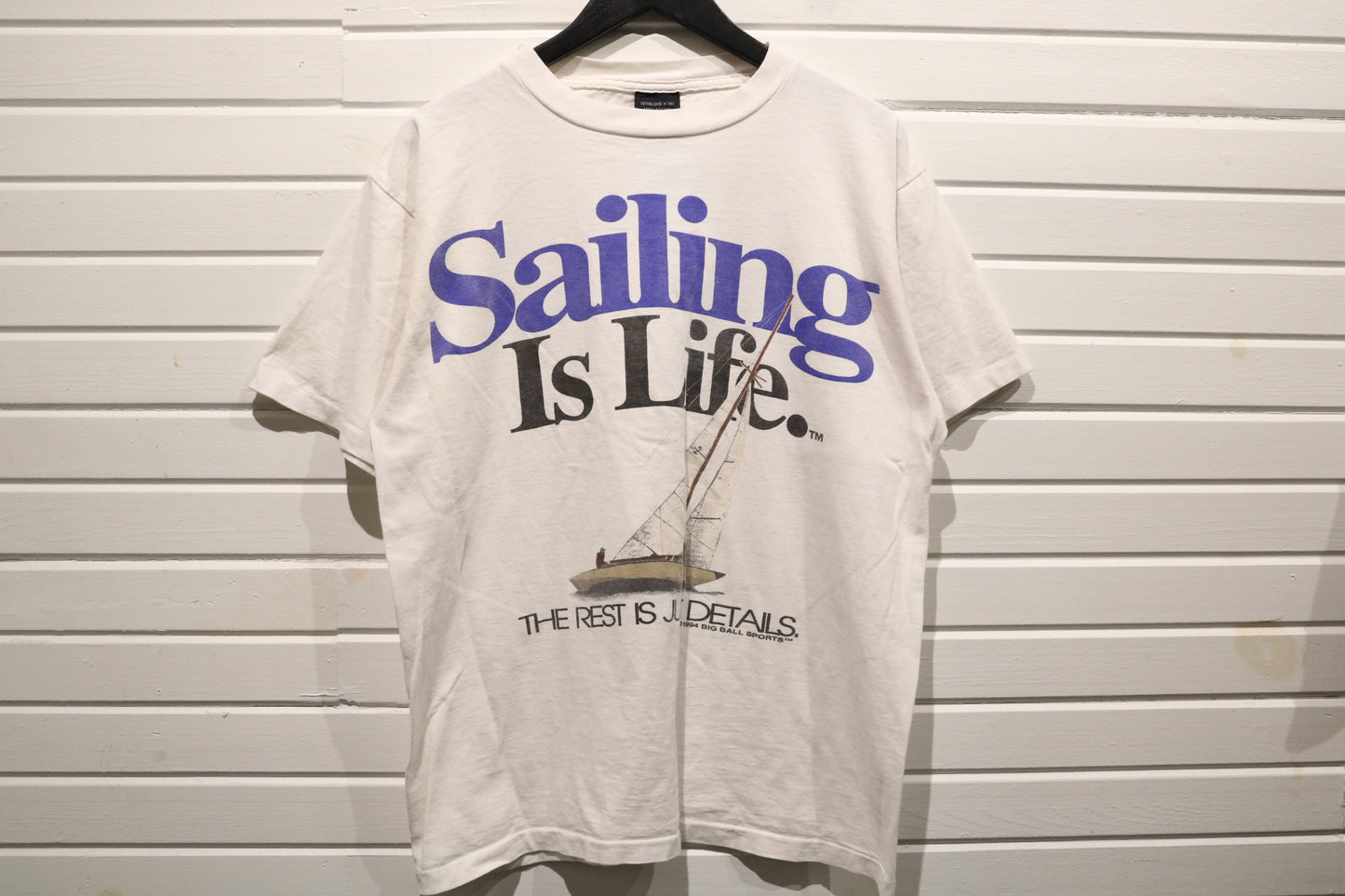 Big Ball Sports Sailing Is Life T-Shirt | Vintage 90s Sailing Graphic Tee | Nautical Sportswear
