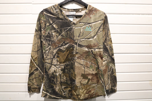 Realtree Camo Long Sleeve Tee | Vintage Woodland Pattern Hunting Shirt | Outdoor Camouflage Apparel