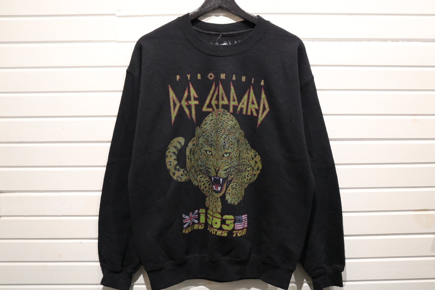 Def-Leppard Pyromania Sweatshirt | Vintage 1983 Tour Graphic Leopard Crewneck | Classic Rock Band Pullover