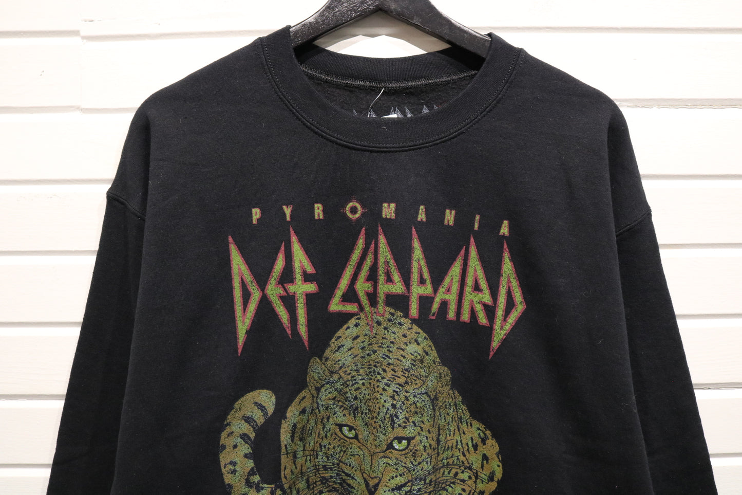 Def-Leppard Pyromania Sweatshirt | Vintage 1983 Tour Graphic Leopard Crewneck | Classic Rock Band Pullover