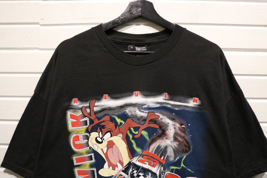 Chase-Authentics Taz Looney-Tunes NASCAR T-Shirt | Vintage 2000s Racing Graphic Tee | Kevin Harvick Number 29 Car Shirt