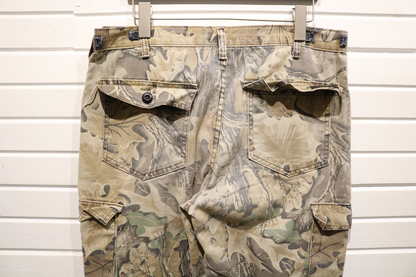 Advantage Timber Cargo Pants | Vintage 90s Camo Outdoor Hunting Trousers | Leaf Print Woodland Gear