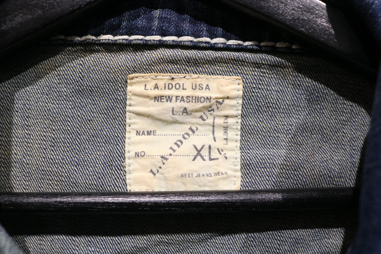 L.A.-Idol-USA Denim Jean Jacket | Vintage Classic Contrast Stitch Western Denim | Rhinestone Buttons Outerwear