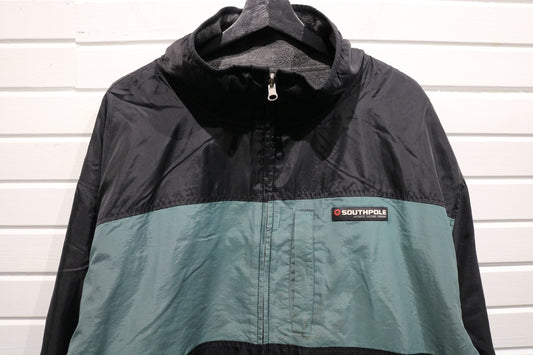 Southpole Jacket Pair | Vintage 90s Colorblock Nylon Windbreaker and Fleece Zip-Up | Retro Streetwear Outerwear Set