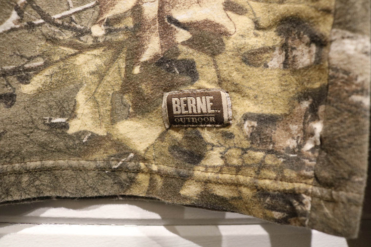 Berne Outdoor Camouflage Long Sleeve Shirt | Vintage 2000s Woodland Camo Hunting Tee | Classic Outdoor Gear