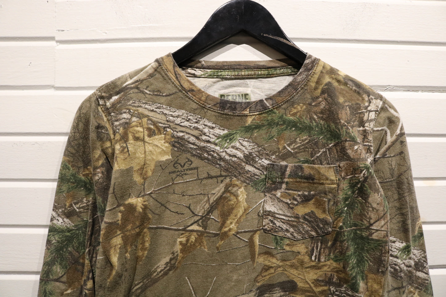 Berne Outdoor Camouflage Long Sleeve Shirt | Vintage 2000s Woodland Camo Hunting Tee | Classic Outdoor Gear