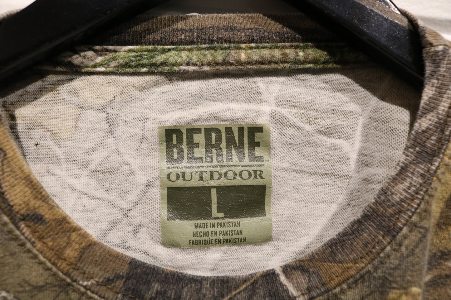 Berne Outdoor Camouflage Long Sleeve Shirt | Vintage 2000s Woodland Camo Hunting Tee | Classic Outdoor Gear