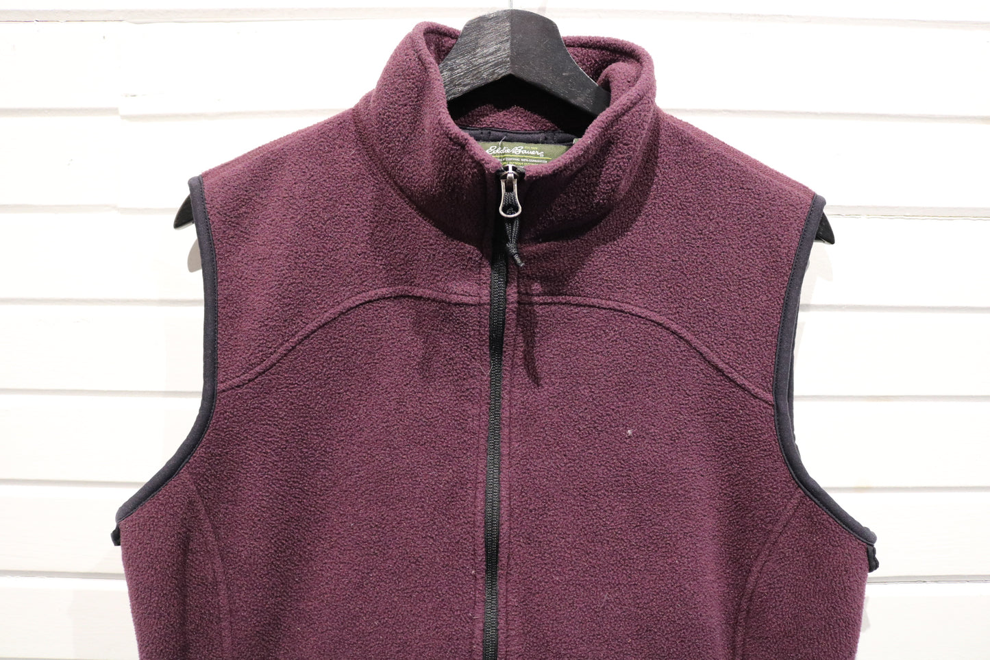 Eddie-Bauer Fleece Vest | Vintage 2000s Full-Zip Outdoor Layer | Maroon Classic